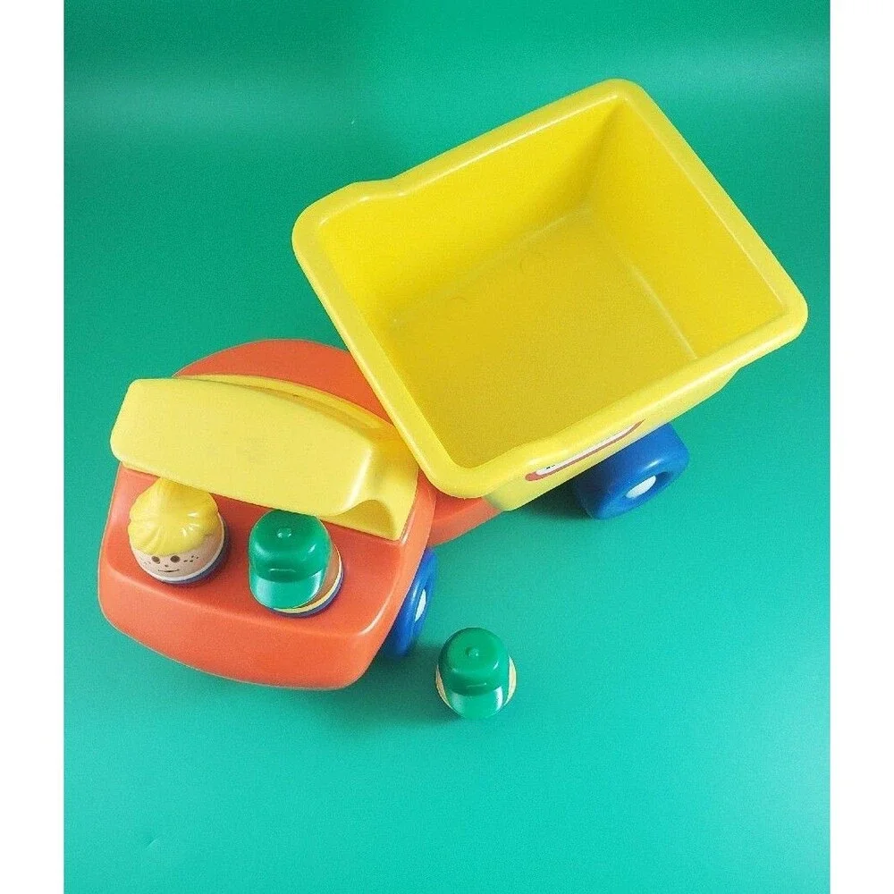 Vintage Little Tikes Construction Dump Truck +3 Toddle Tots Driver, Worker Green